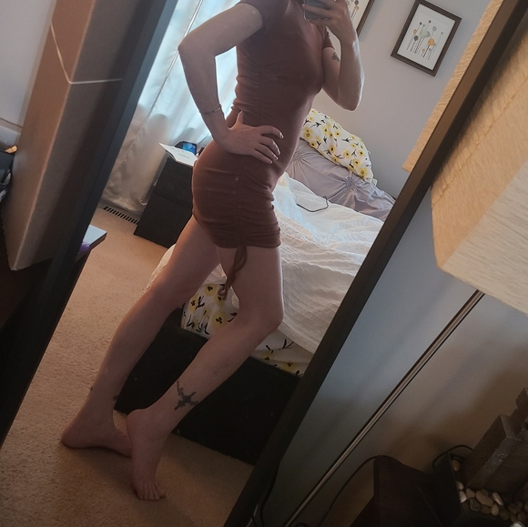 NWT Forever 21 Knit Rouched T-Shirt Dress - Picture 3 of 8